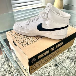 Nike Court Vision Mid Sneakers. Black and White, size 9.5 men’s / 11 women’s.